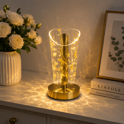 NOLVA Altın Toz Kristal LED Masa Lambası