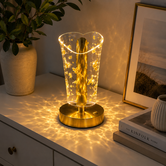 NOLVA Altın Toz Kristal LED Masa Lambası